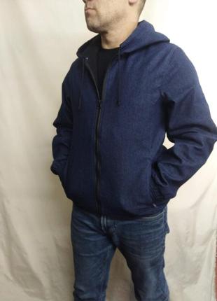 Джинсова куртка з капюшоном великого розміру7 фото