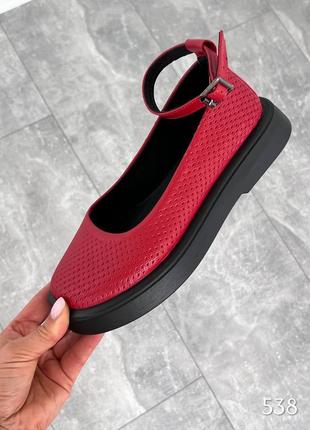 Туфли красные, натуральная кожа2 фото