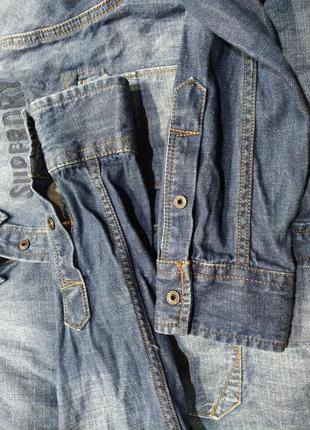Superdry мужская джинсовая рубашка размер m5 фото