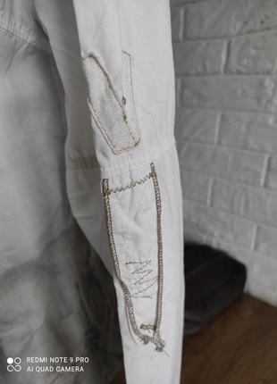 Рубашка блуза пуговицы фурнитура белый серый бренд botegga,l,m,423 фото