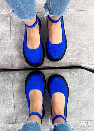Туфли синие, натуральная замша5 фото