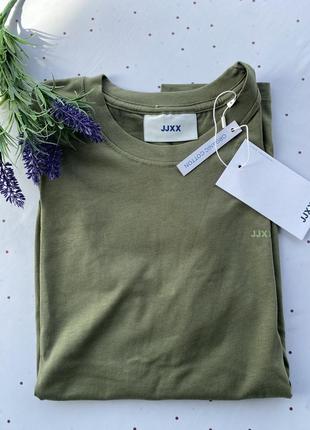 Базова жіноча однотонна футболка хакі оверсайз трендова бренд розмір xs2 фото