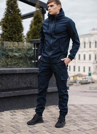 Чоловічий костюм синій демісезонний softshell intruder.