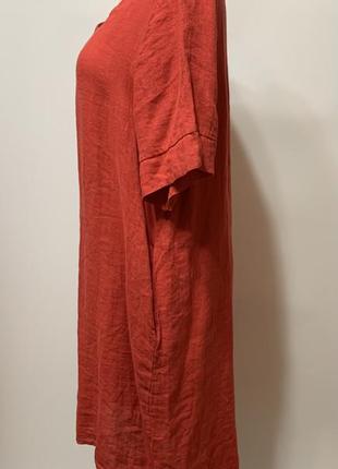 Льняное платье с карманами,италия3 фото
