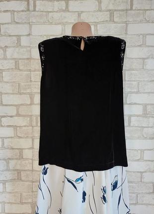 Фирменная нарядная бархатная блуза с вышивкой на 82% вискоза и 18%шелк, размер 2хл2 фото