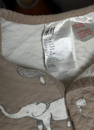 Человечек утепленный 74 размера h&amp;m пижама с открытыми ножками h&amp;m3 фото