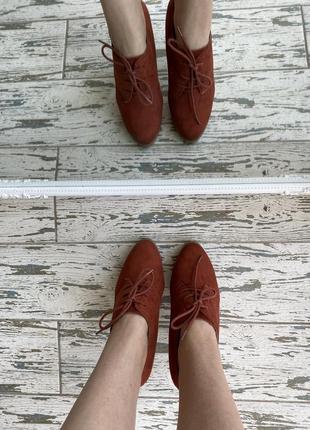 Кирпичные ботильоны! коричневые ботинки на каблуке3 фото