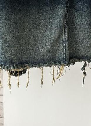 Трендовая джинсовая макси юбка с ретро эффектом7 фото