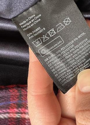 Картате пальто для дівчики 3-4р шерстяне пальто в клітинку пальто з метеликами...