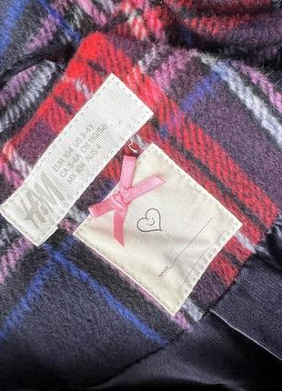 Картате пальто для дівчики 3-4р шерстяне пальто в клітинку пальто з метеликами...