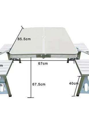 Алюмінієвий туристичний розкладний стіл для пікніка зі стільцями3 фото