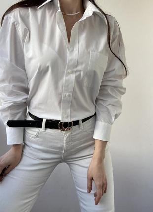 Базовая белая рубашка/рубашка от бренда от c&amp;a,4 фото
