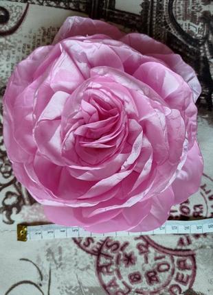 Рожева квітка брошка 15см весілля1 фото