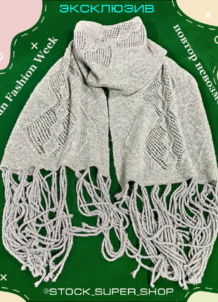 Ексклюзивний в'язаний зимовий комплект - шарф і рукавиці (в єднос3 фото