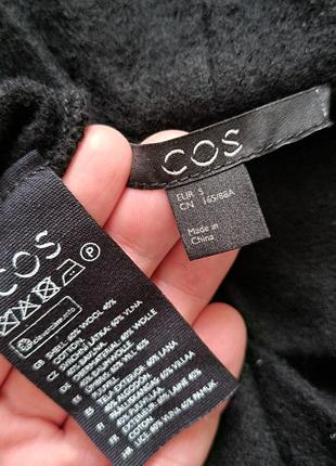 Структурований светр із суміші мериносової вовни та органічної бавовни з коміром-стійкою чорного кольору  cos10 фото