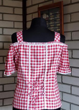 Блуза ретро, винтаж, австрийская в клетку 12-14 р-ру.3 фото