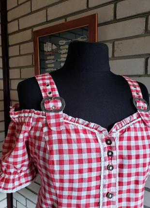 Блуза ретро, винтаж, австрийская в клетку 12-14 р-ру.2 фото