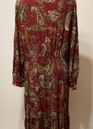 Бордовое платье принт «пейсли»5 фото