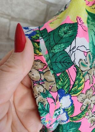 Фирменная next лёгкая летняя блуза в сочный яркий цветочный принт, размер м-л5 фото