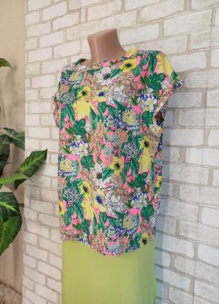 Фирменная next лёгкая летняя блуза в сочный яркий цветочный принт, размер м-л4 фото