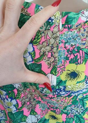 Фирменная next лёгкая летняя блуза в сочный яркий цветочный принт, размер м-л7 фото