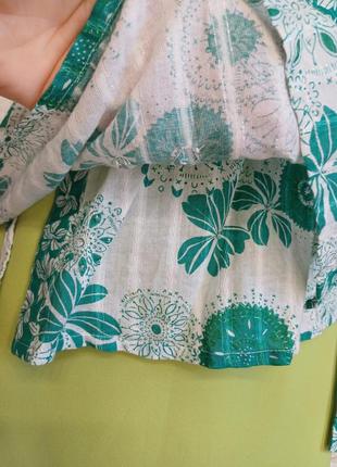 Фірмова new look з биркою бавовняна блуза на захід у ніжному бірюзовому, розмір л-ка8 фото