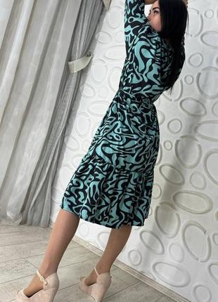 Жіноча сукня міді на гудзиках з поясом 5 кольорів