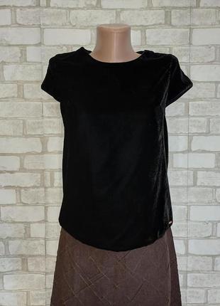 Фирменная marks & spencer нарядная бархатная блуза в сочном чёрном цвете, размер хс-с1 фото