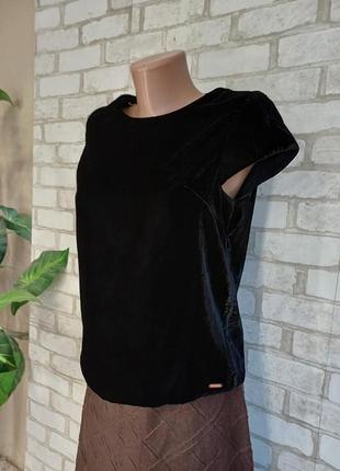 Фирменная marks & spencer нарядная бархатная блуза в сочном чёрном цвете, размер хс-с4 фото