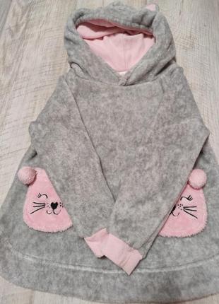 Теплое худи для девочки 5-6 лет