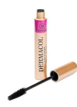 Суперобъемная тушь для ресниц dermacol waterproof mascara