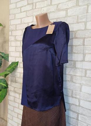 Фирменная grand gallery шикарная блуза со 100 % вискозы в темно синем, размер м-л4 фото