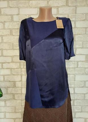 Фірмова grand gallery шикарна блуза зі 100% віскози в темно-синьому розмір м-л