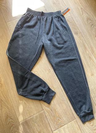 Мужские теплые спортивные штаны с манжетом флис штаны на резинке мужские домашние6 фото