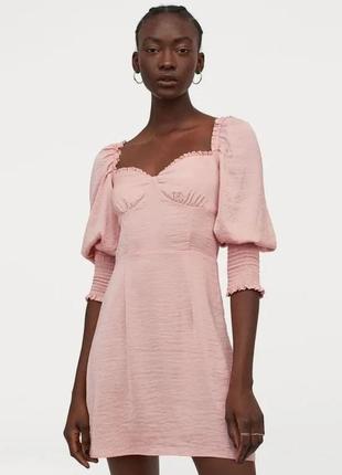 Женское платье короткое мини розовое бежевое юбка женская одежда женские женский мода вінтаж ретро1 фото