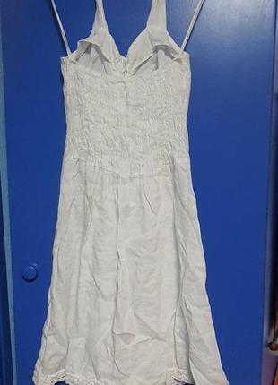 Льняна сукня, біла сукня з льону, основа під вишивку3 фото
