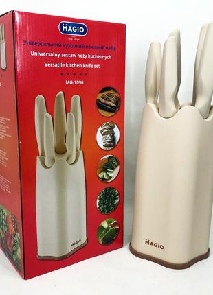 Набір ножів універсальний кухонний magio mg-1090, кухарські ножі набір, кухонні ножі2 фото
