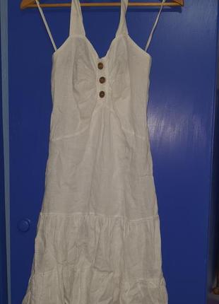 Льняна сукня, біла сукня з льону, основа під вишивку2 фото