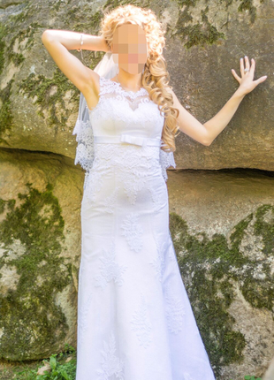 Шикарна весільна сукня сукні рибка мереживо 40-44