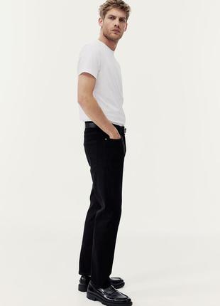 Черные брюки штаны прямые джинсы стандартного кроя h&m regular fit2 фото