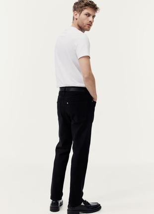 Черные брюки штаны прямые джинсы стандартного кроя h&m regular fit3 фото