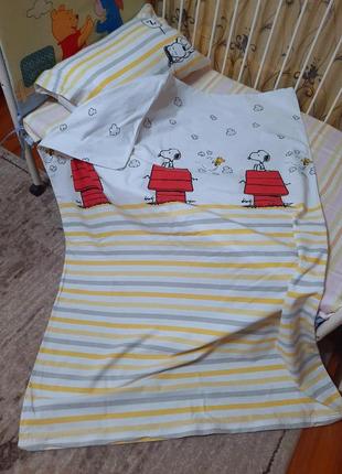 Органическое постельное белье для малышей snoopy3 фото