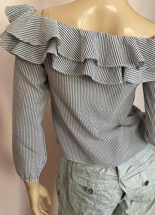 Стильна блузка в смужку з відкритими течами/xs/ brend miss selfridge3 фото