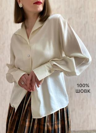 Шелковая блуза от anne fontaine шелк винтаж1 фото
