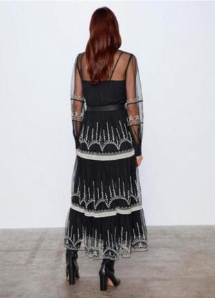 Кружевное вышитое прозрачное платье в готическом стиле zara3 фото
