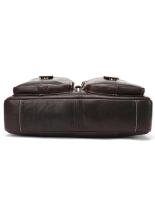 Сумка-портфель мужская из кожи vintage 20004 коричневая4 фото