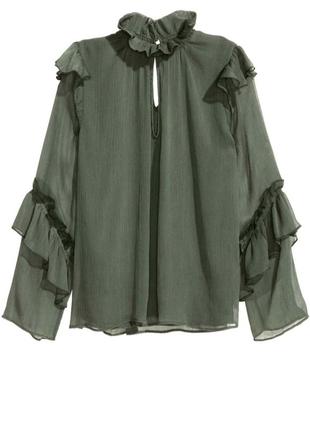 Шикарна оливкова блуза, туніка , блузка zara2 фото