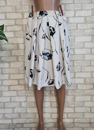 Фирменная zara стильная пышная юбка миди с карманами и складками, размер м-л