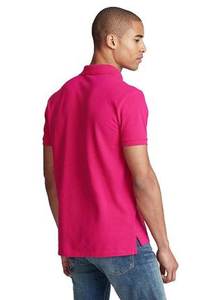 Футболка поло polo ralph lauren clasic fit pink2 фото