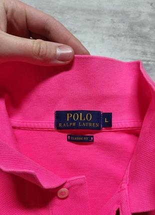 Футболка поло polo ralph lauren clasic fit pink7 фото